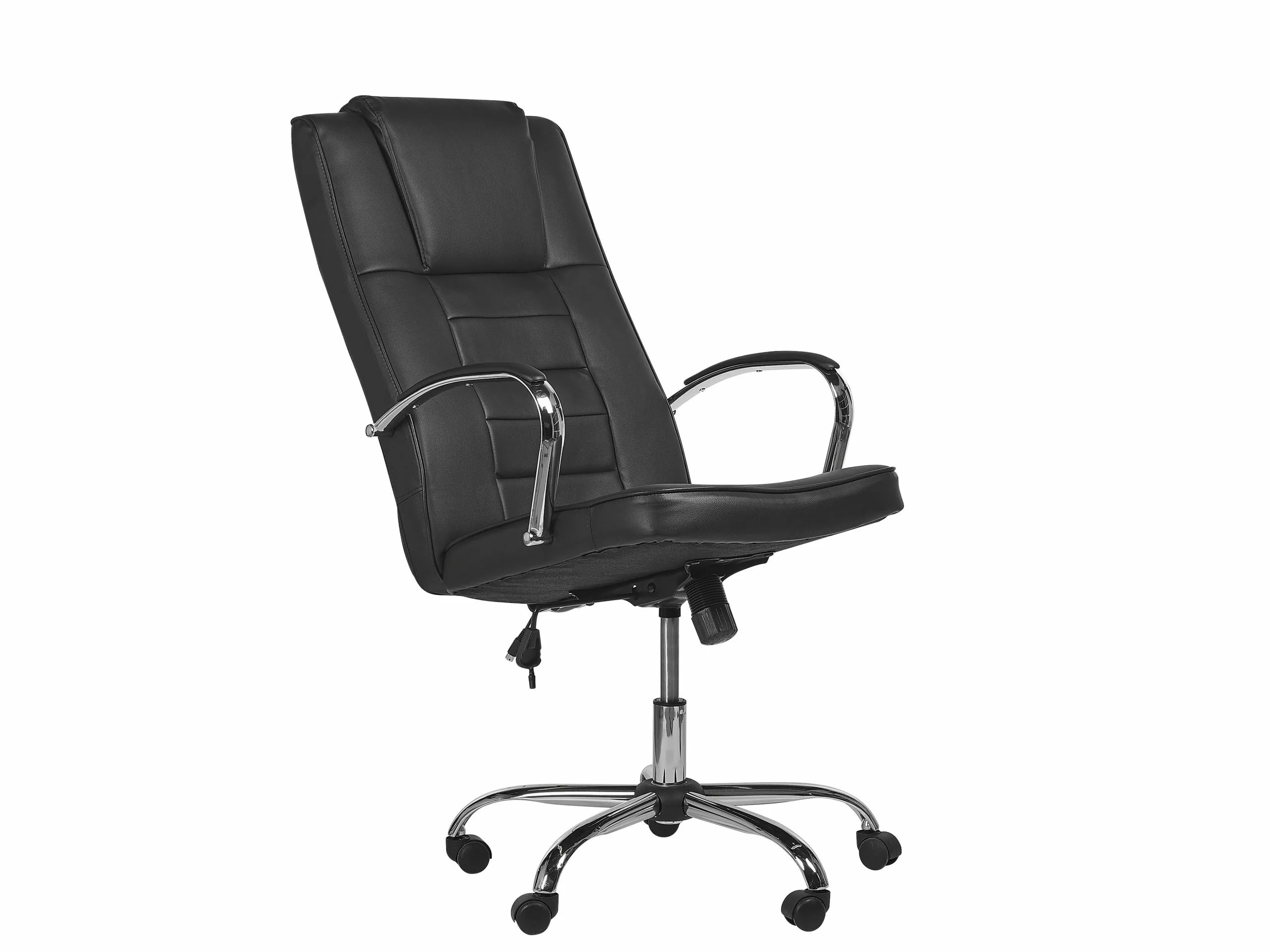 Beliani Hierova Työtuoli Keinonahka Musta GRANDEUR - Image 4