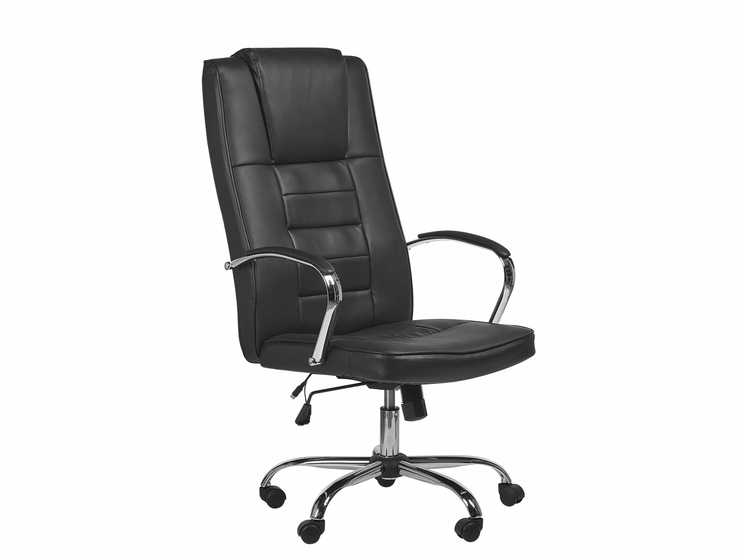 Beliani Hierova Työtuoli Keinonahka Musta GRANDEUR - Image 5