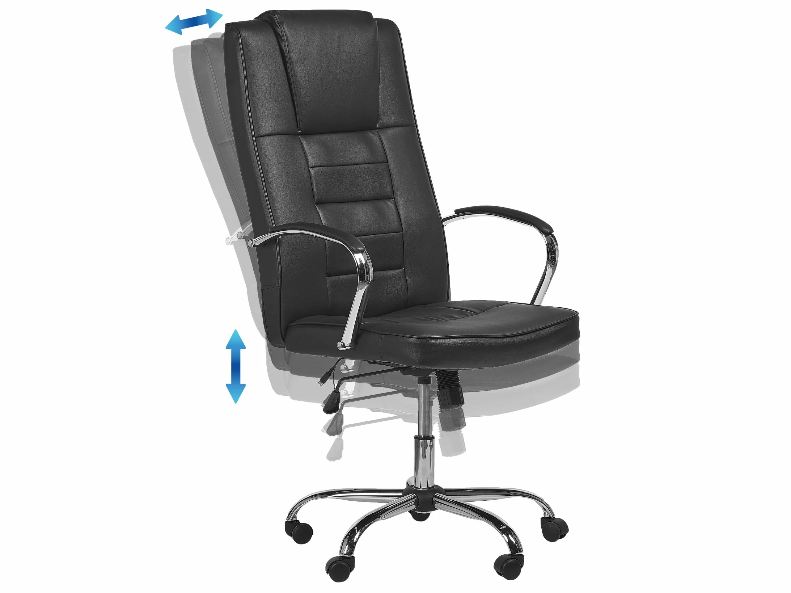 Beliani Hierova Työtuoli Keinonahka Musta GRANDEUR - Image 6