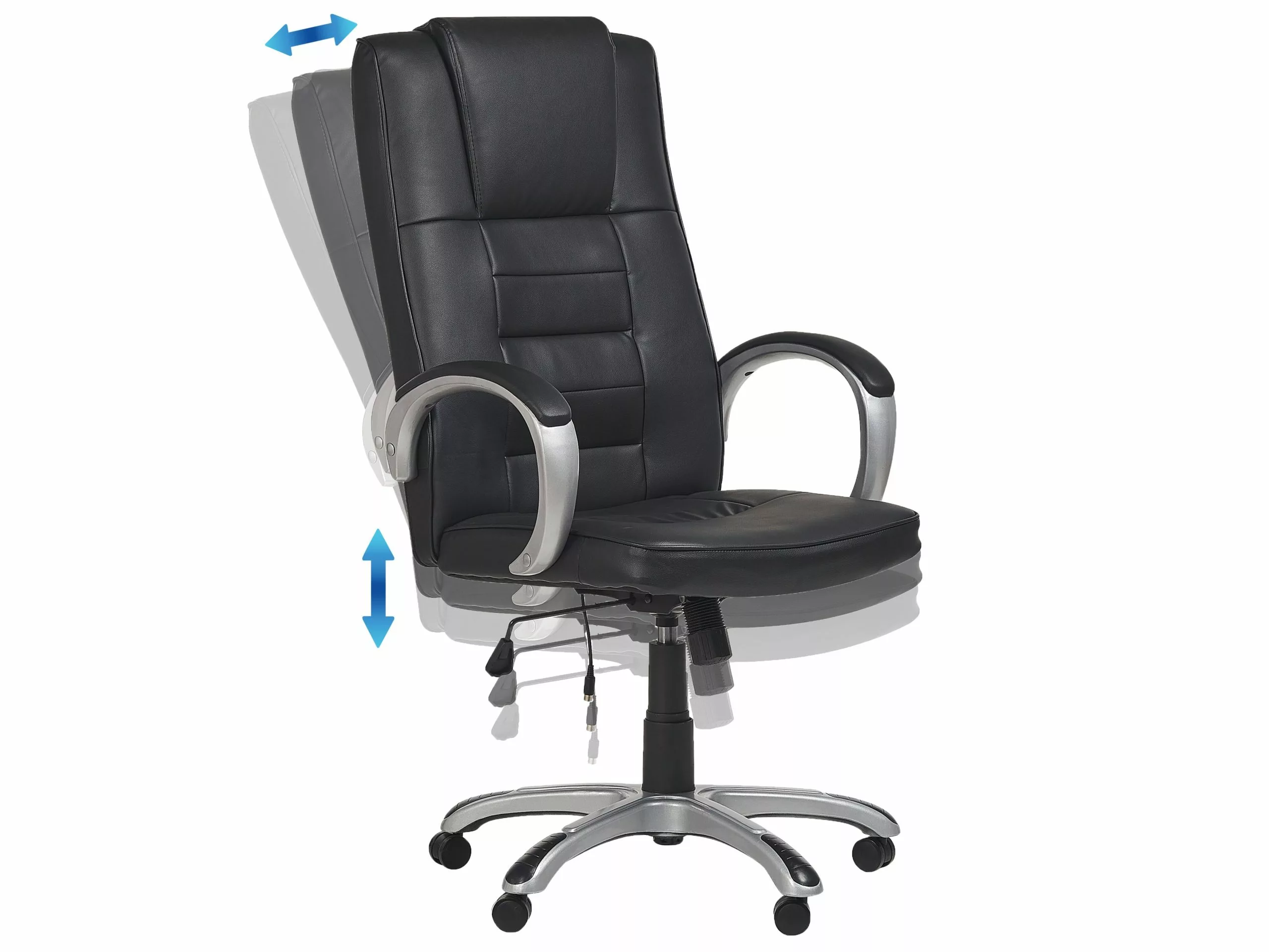 Beliani Hierova Työtuoli Keinonahka Musta GRANDEUR II - Image 6