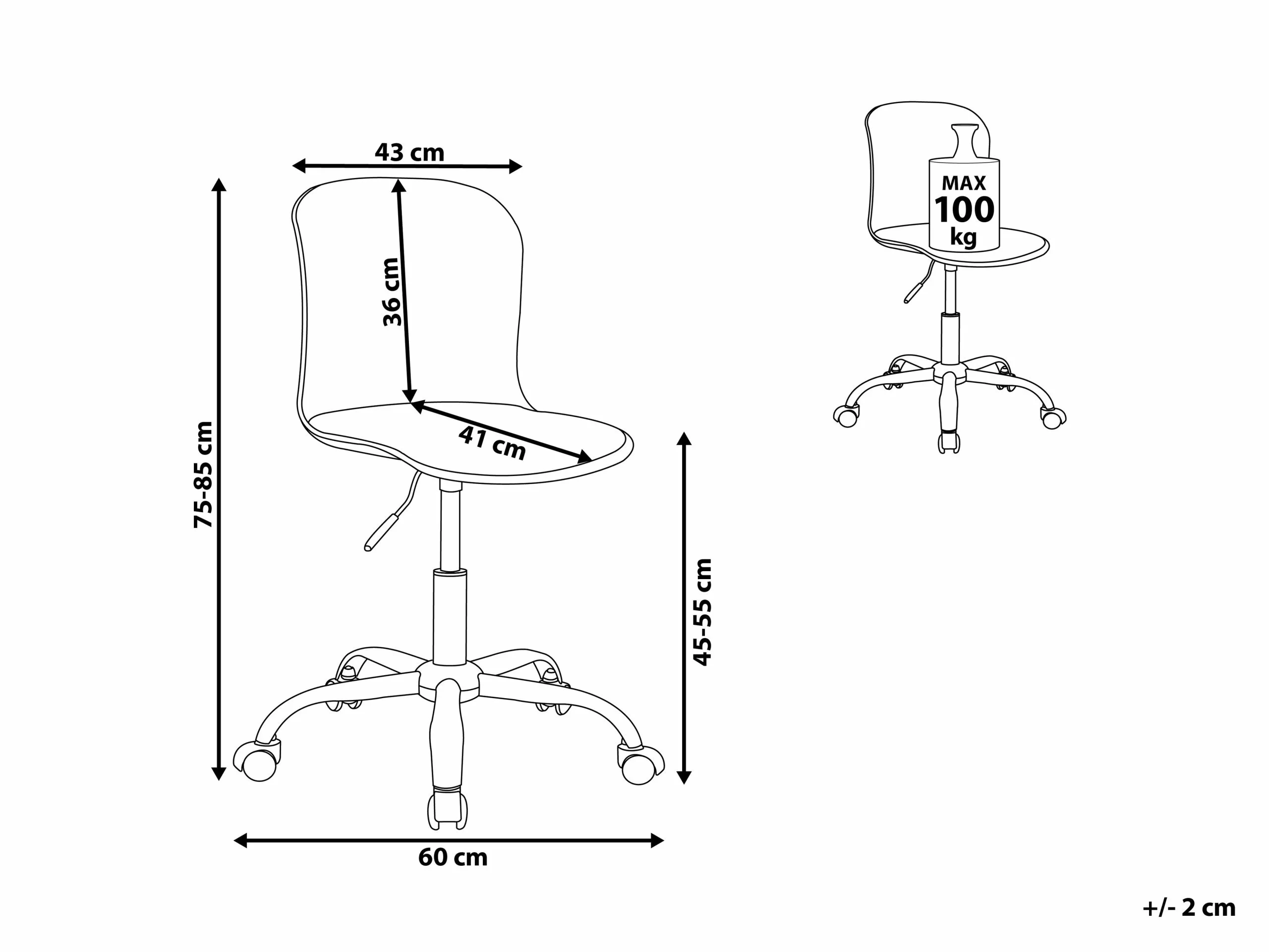 Beliani Työtuoli Muovi Valkoinen VAMO - Image 10