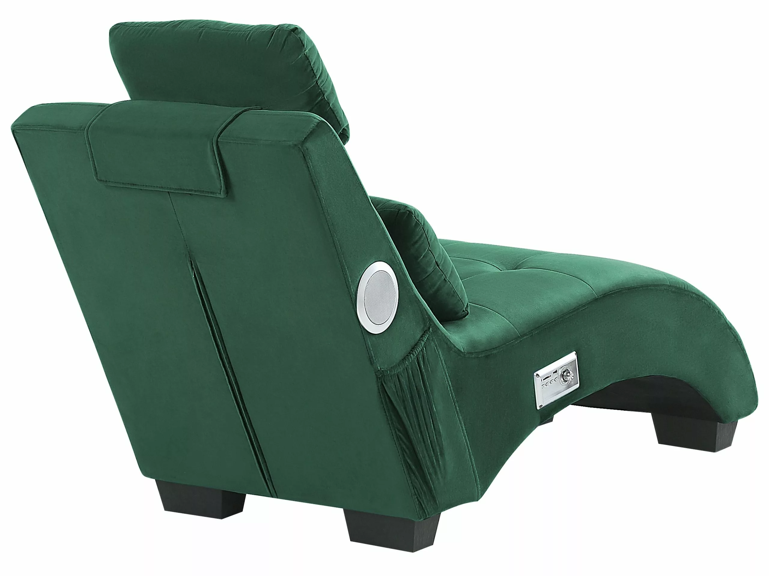 Beliani Divaani Bluetooth-kaiuttimella Ja USB-portilla Sametti Vihreä SIMORRE - Image 4