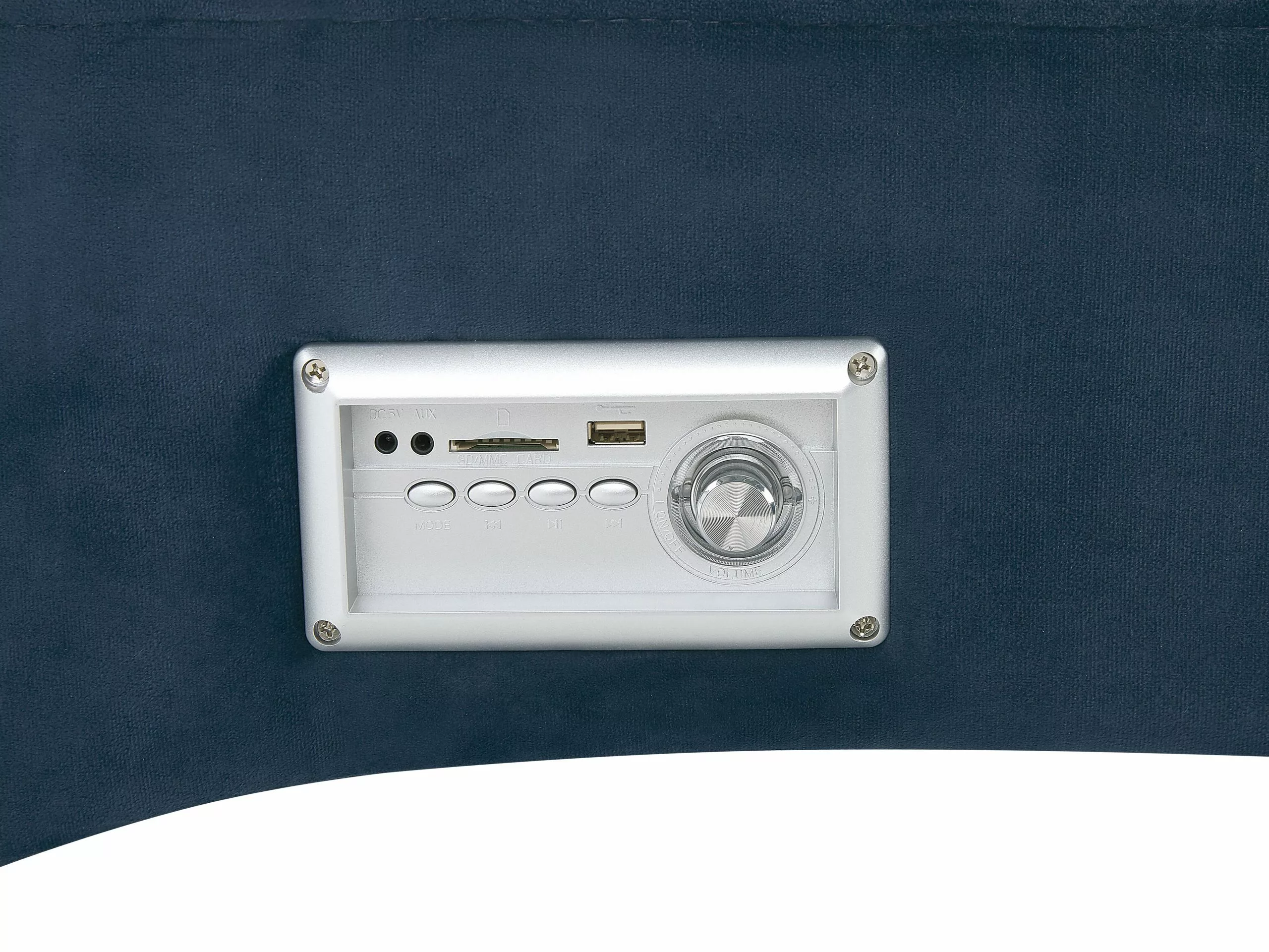 Beliani Divaani Bluetooth-kaiuttimella Ja USB-portilla Sametti Tummansininen SIMORRE - Image 8