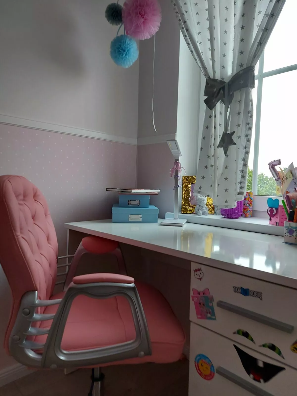 Beliani Työtuoli Keinonahka Vaaleanpunainen PRINCESS - Image 5