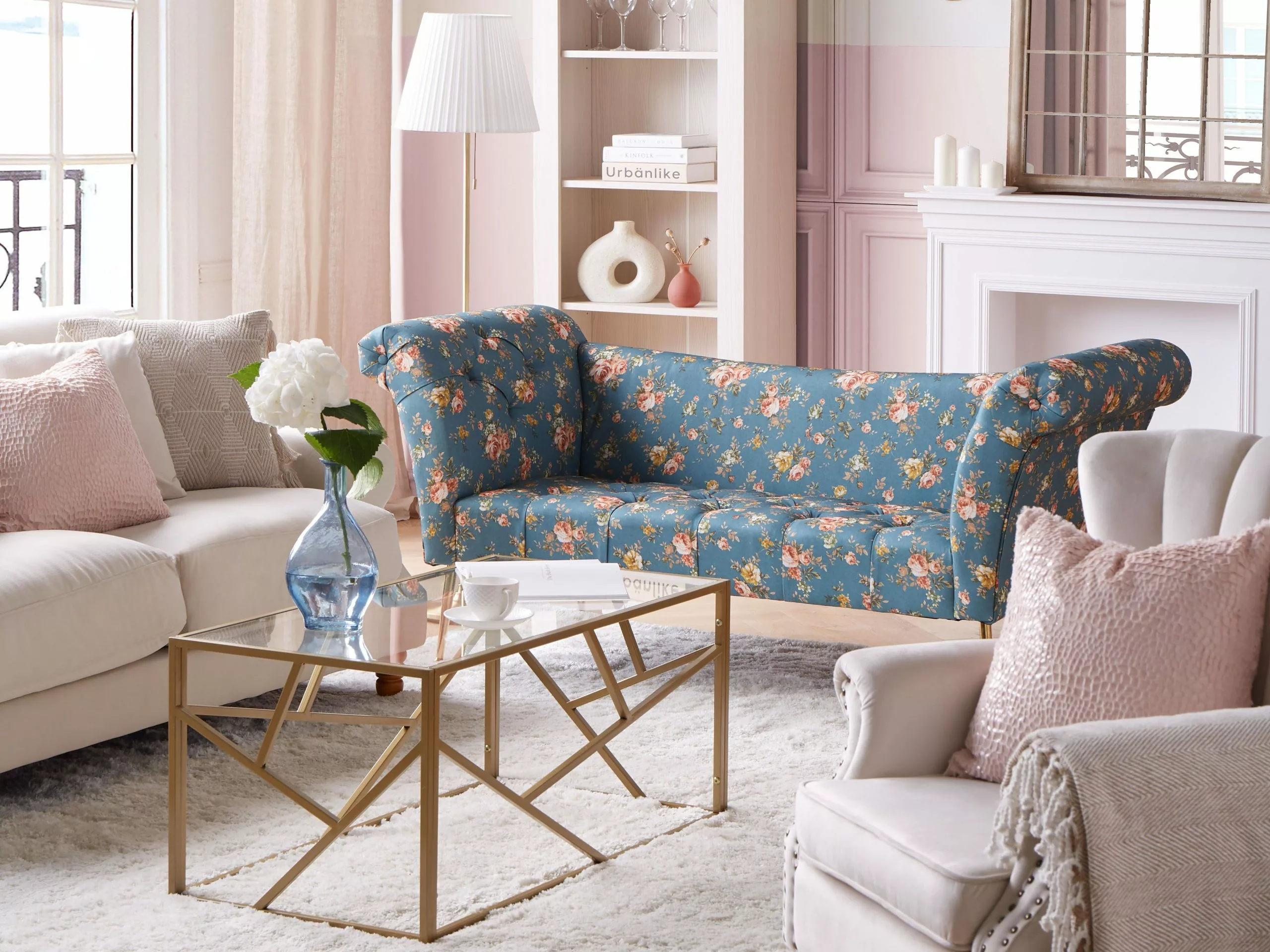 Beliani Divaani Samettinen Kukallinen NANTILLY - Image 3