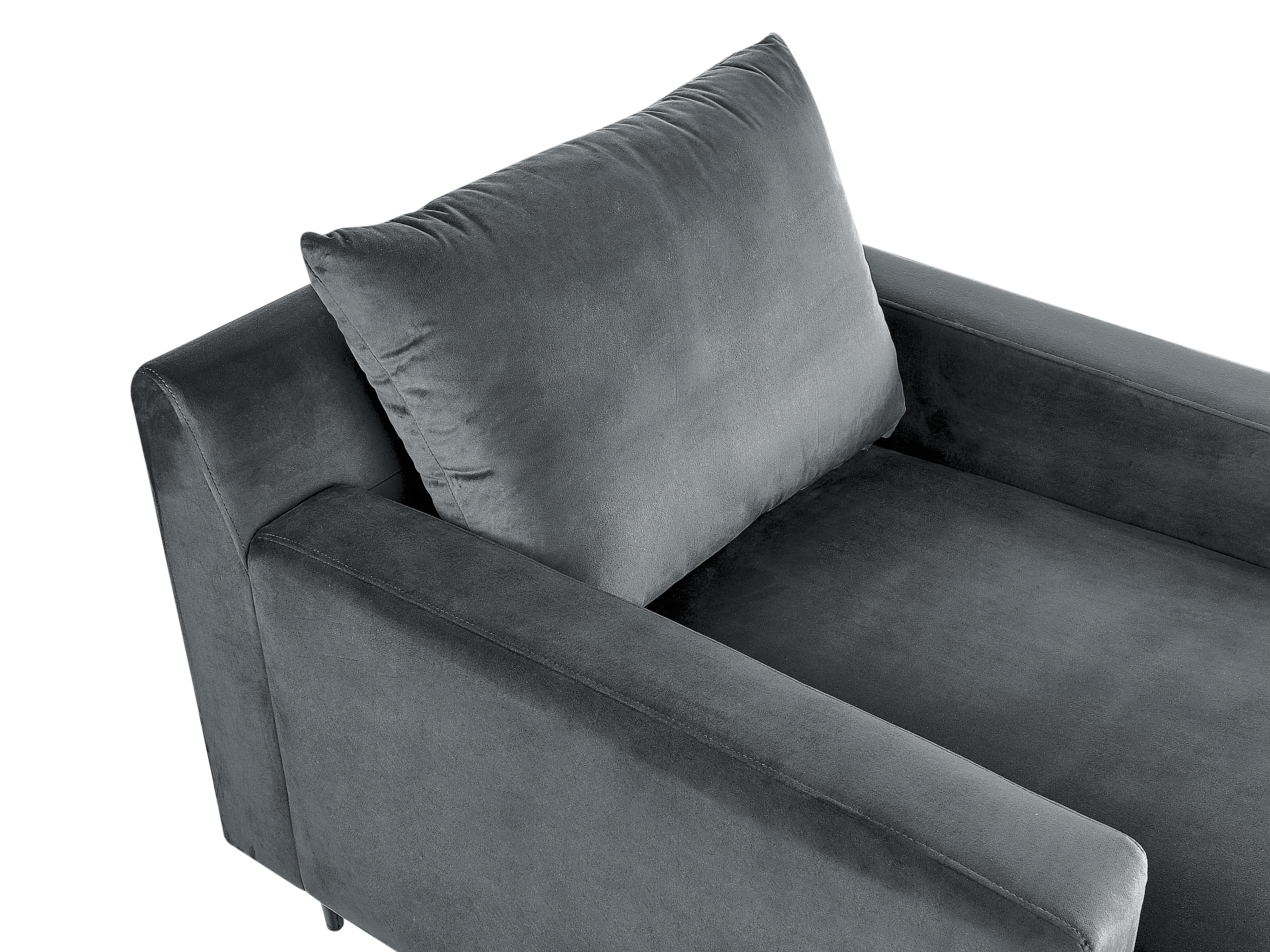 Beliani Divaani Sametti Harmaa GUERET - Image 4