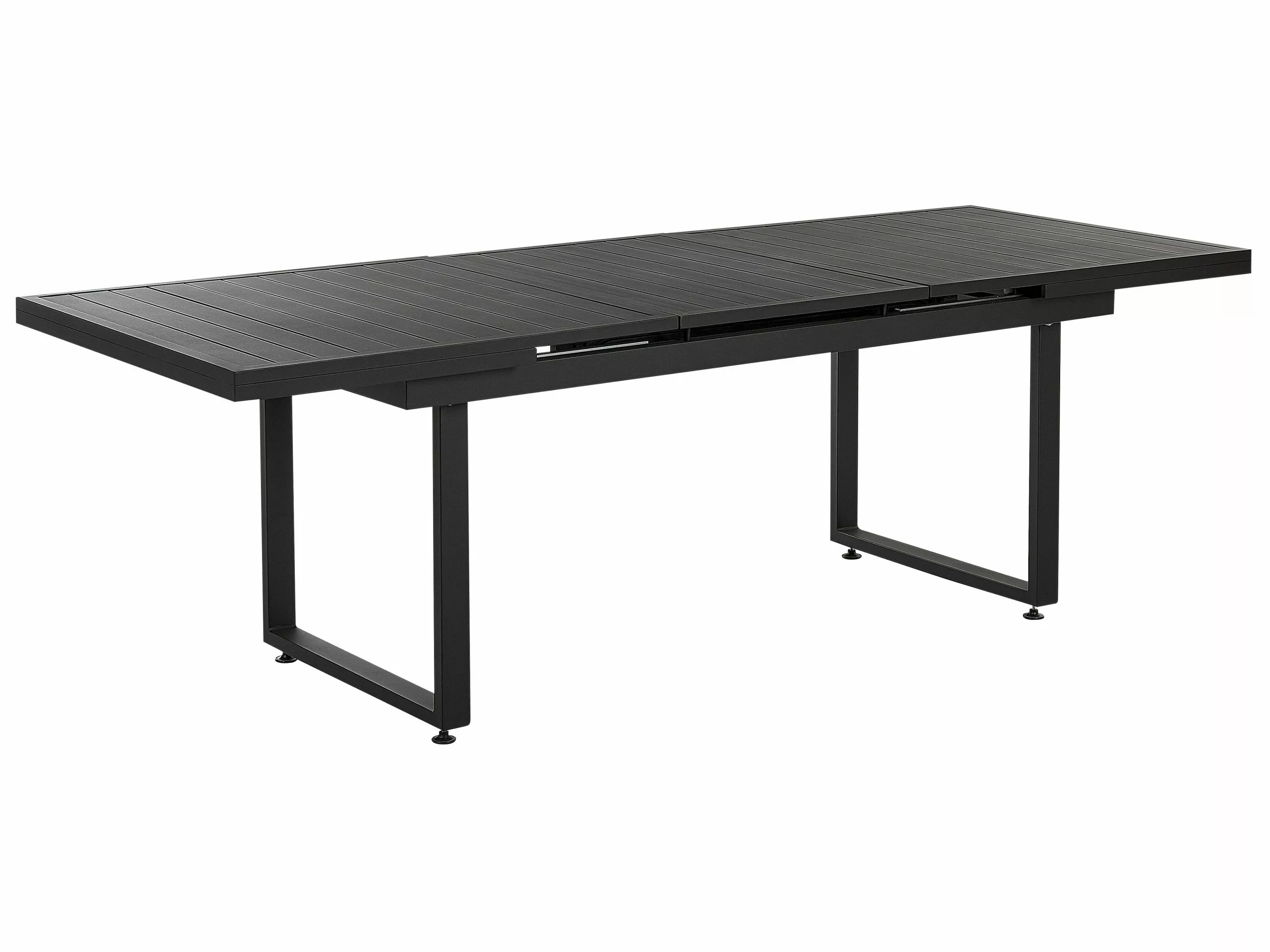 Beliani 6-istuttava Ulkoruokailuryhmä Alumiini Musta/harmaa VALCANETTO/TAVIANO - Image 7