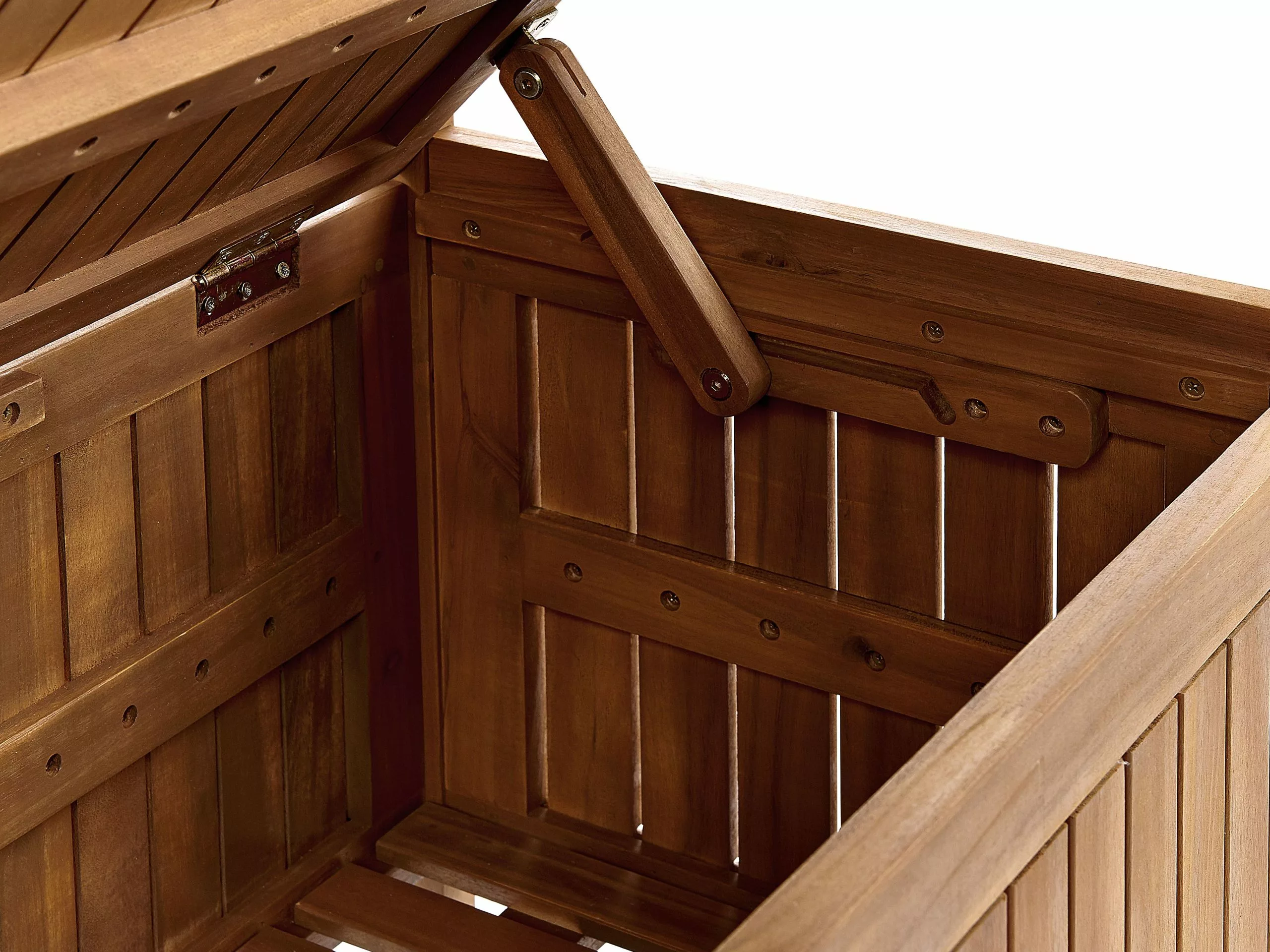 Beliani Puutarhapenkki Vaalea Akasiapuu Säilytystila 160 Cm SOVANA - Image 8