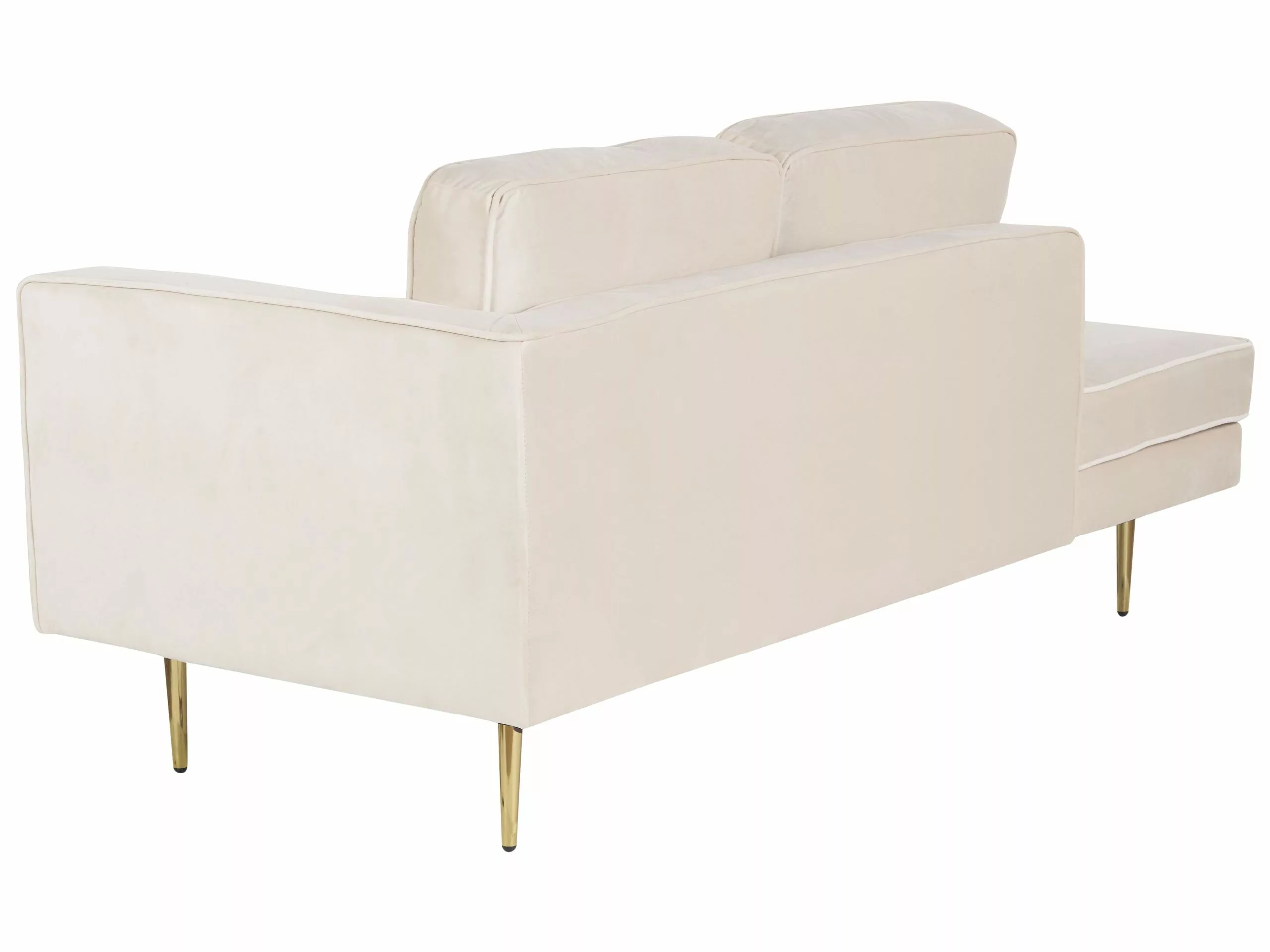 Beliani Divaani Sametti Oikeak. Beige MIRAMAS - Image 6