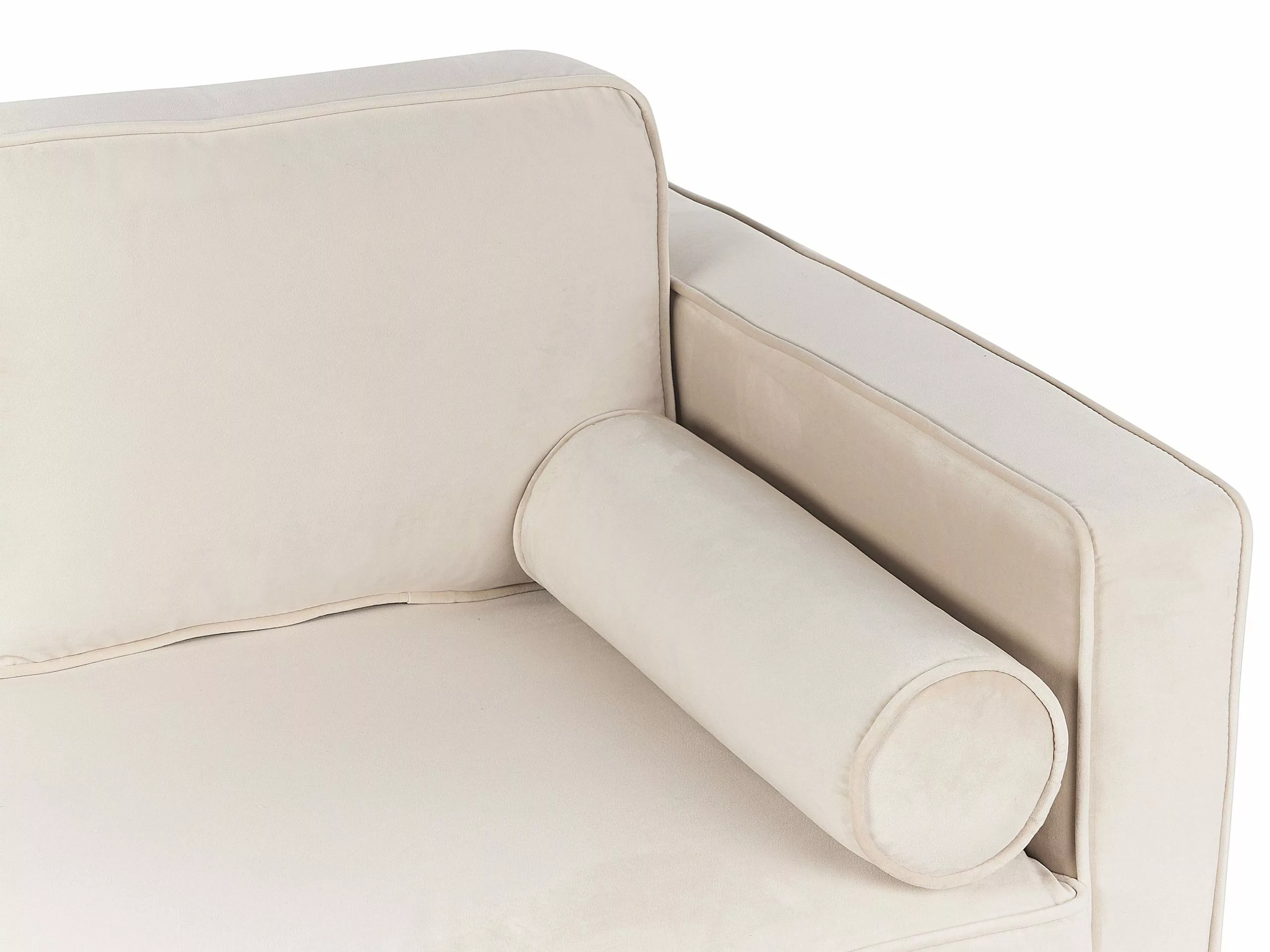 Beliani Divaani Sametti Oikeak. Beige MIRAMAS - Image 7