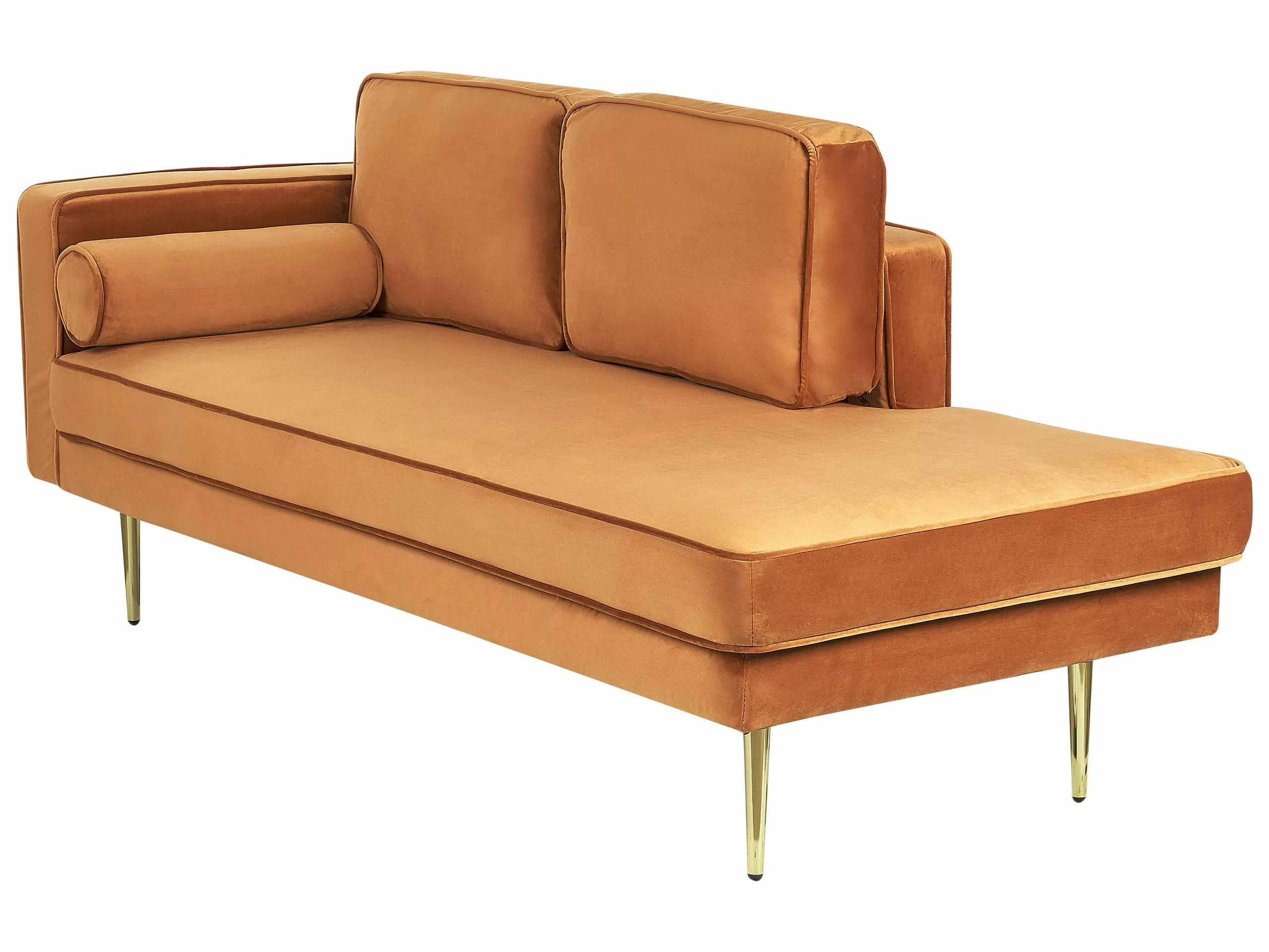 Beliani Divaani Sametti Vasenk. Oranssi MIRAMAS - Image 3