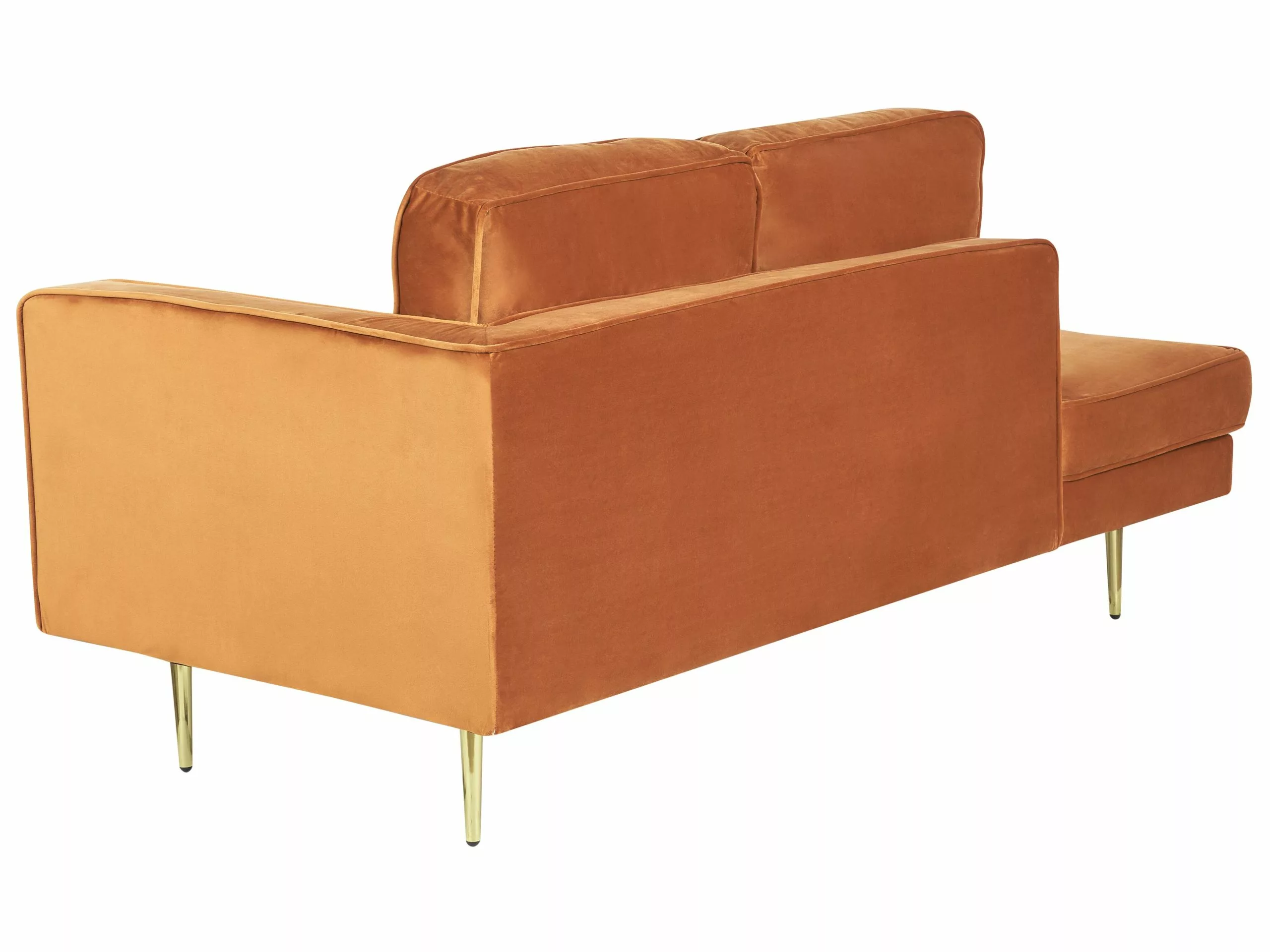 Beliani Divaani Sametti Oikeak. Oranssi MIRAMAS - Image 6