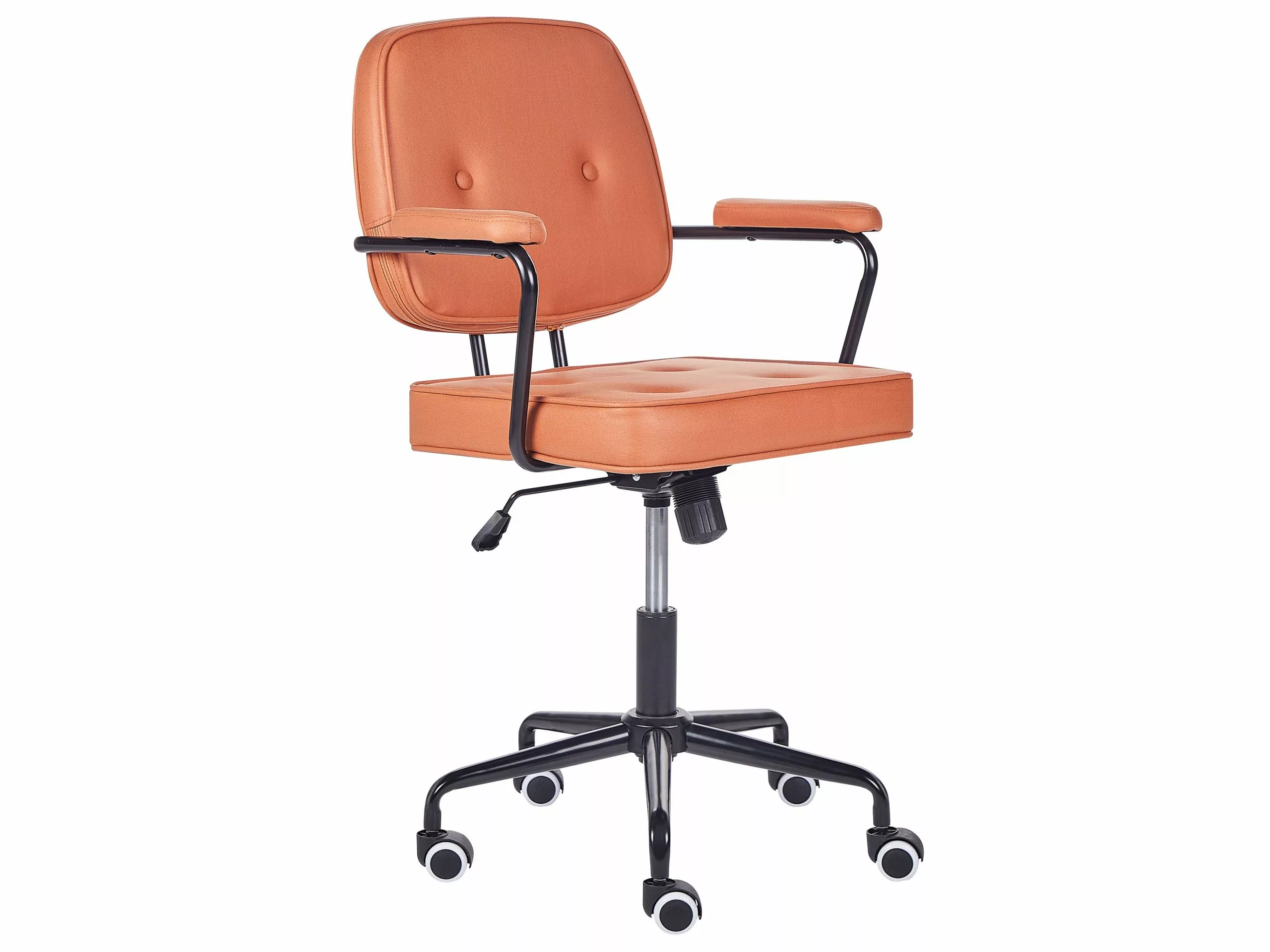 Beliani Työtuoli Keinonahka Oranssi PAWNEE - Image 5