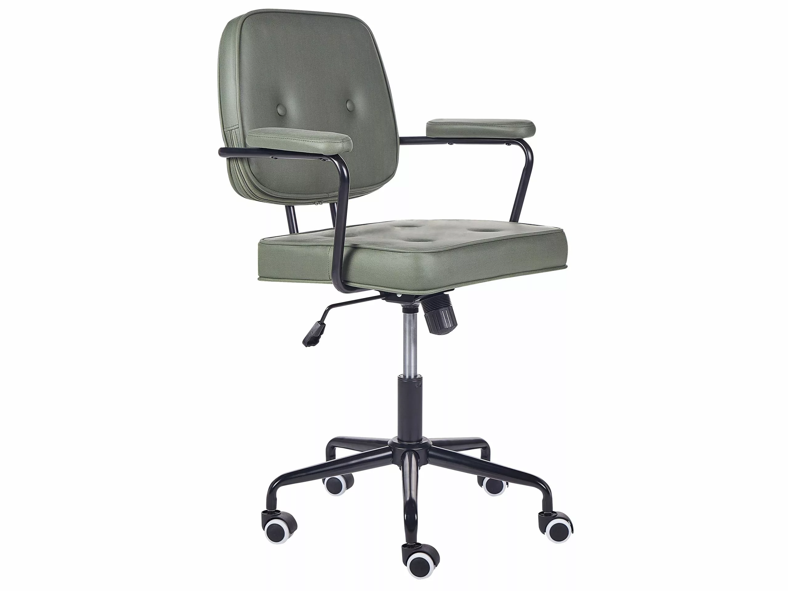 Beliani Työtuoli Keinonahka Vihreä PAWNEE - Image 5