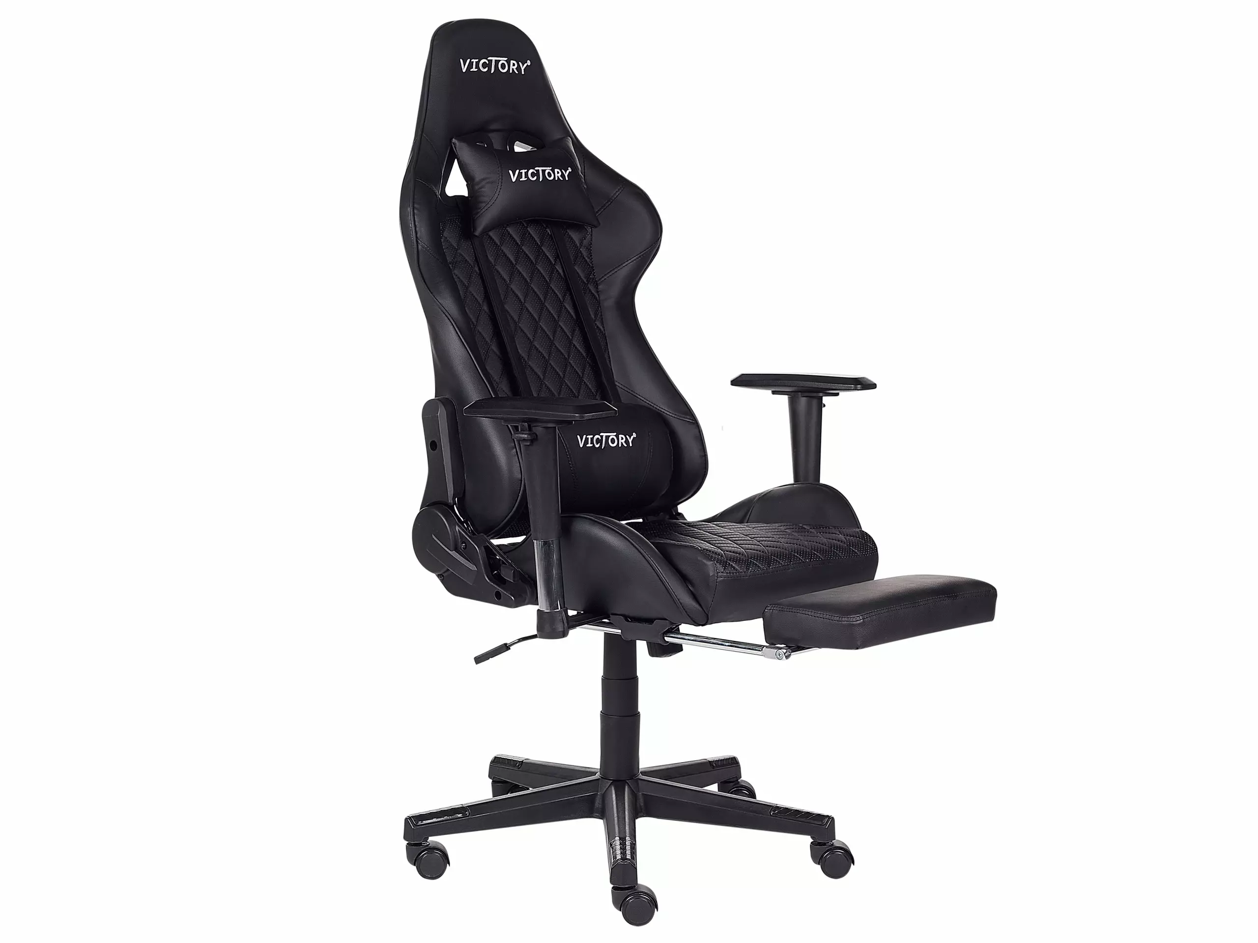 Beliani Pelituoli Keinonahka Musta VICTORY - Image 4